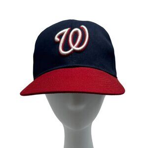 Oc Sports Washington Nationals Adjustable Baseball Hat for Men Navy Blue Red